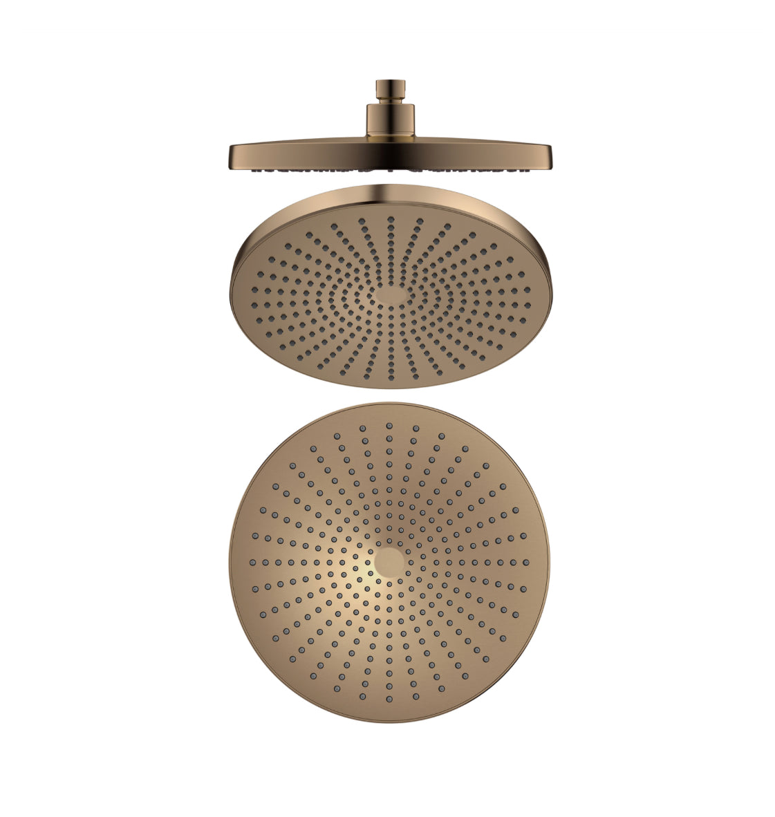 Owen & Finch Messing Doucheset – Geborsteld Satijn Brons (PVD) | Thermostaatkraan met Diamantkarteling, Handdouche & Regendouche Ø250mm (OF251913BZ)