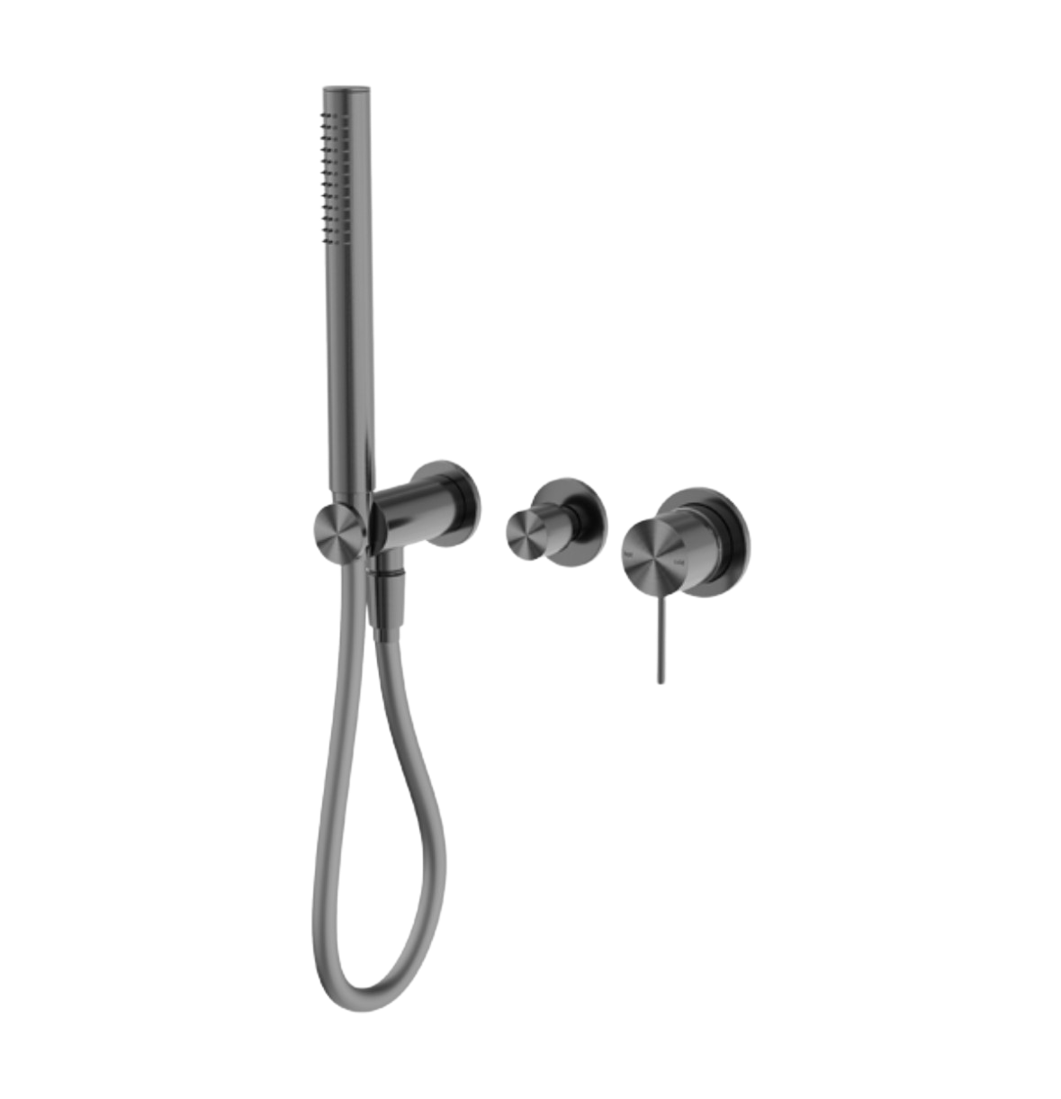 Owen &amp; Finch Brass Bar Hand Shower with Diverter – Brushed Gun Metal (PVD) – Can be combined with a rain shower or (freestanding) bath filler (OF221912fGM)