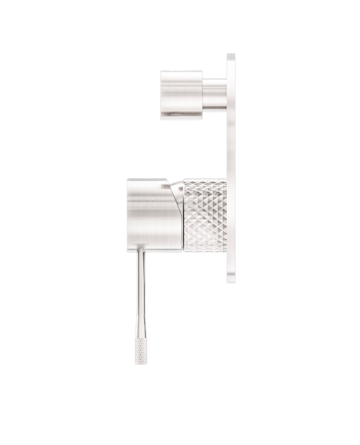 Owen &amp; Finch Brass Mixer Tap with Diverter &amp; Backplate – Brushed Nickel | Luxurious diamond knurling &amp; durable (OF251909aBN)