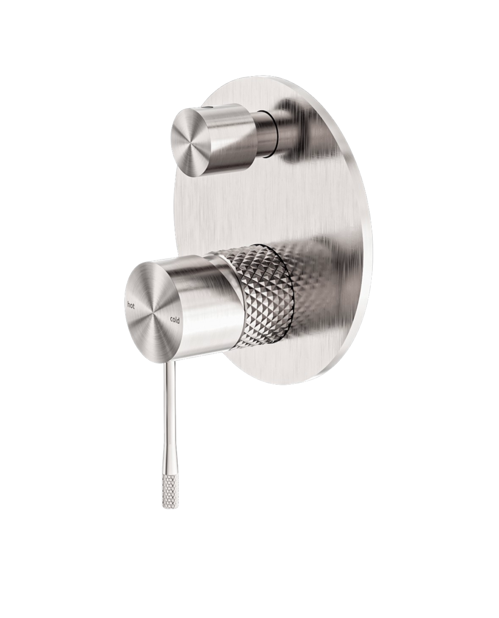 Owen &amp; Finch Brass Mixer Tap with Diverter &amp; Backplate – Brushed Nickel | Luxurious diamond knurling &amp; durable (OF251909aBN)