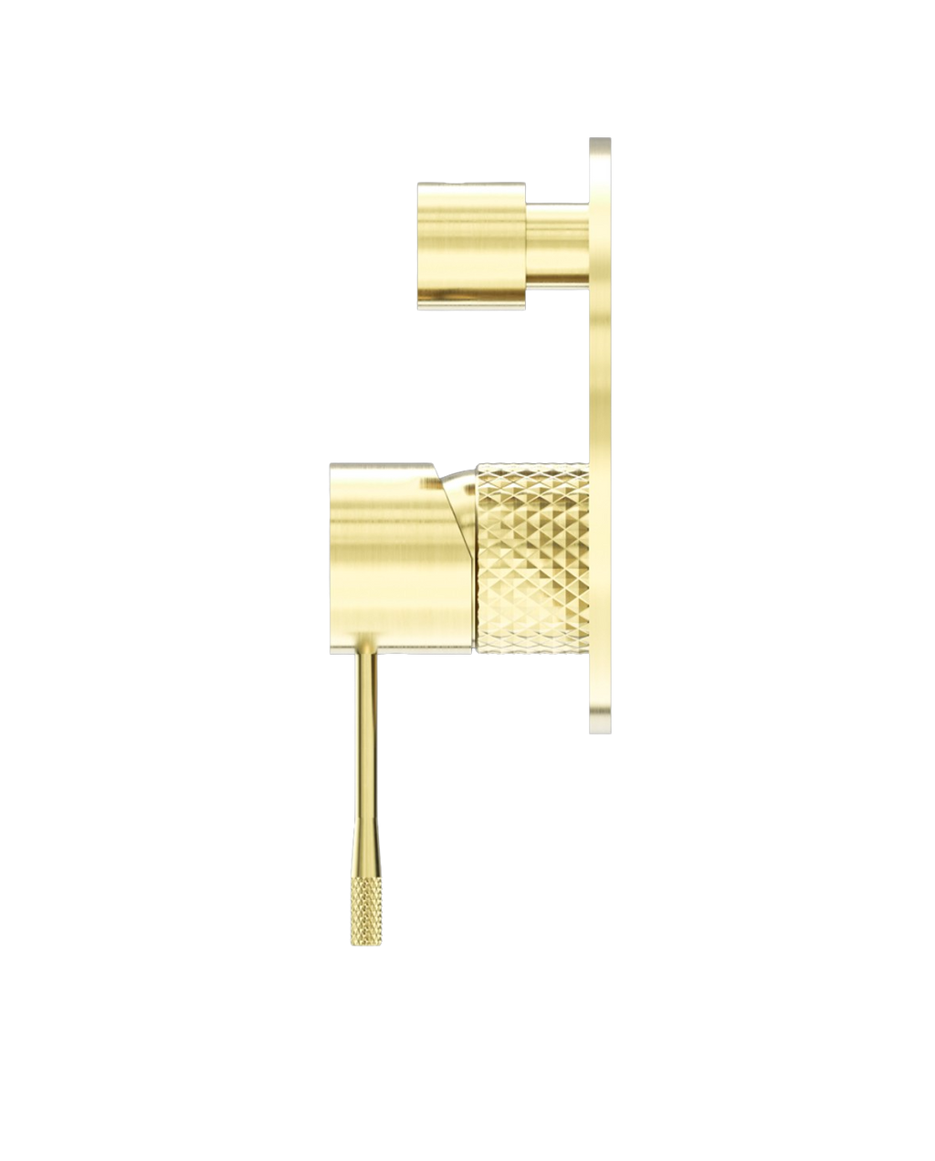 Owen &amp; Finch Brass Mixer Tap with Diverter &amp; Backplate – Brushed Champagne Gold PVD | Luxurious Diamond Knurling &amp; Durable (OF251909aBG) 