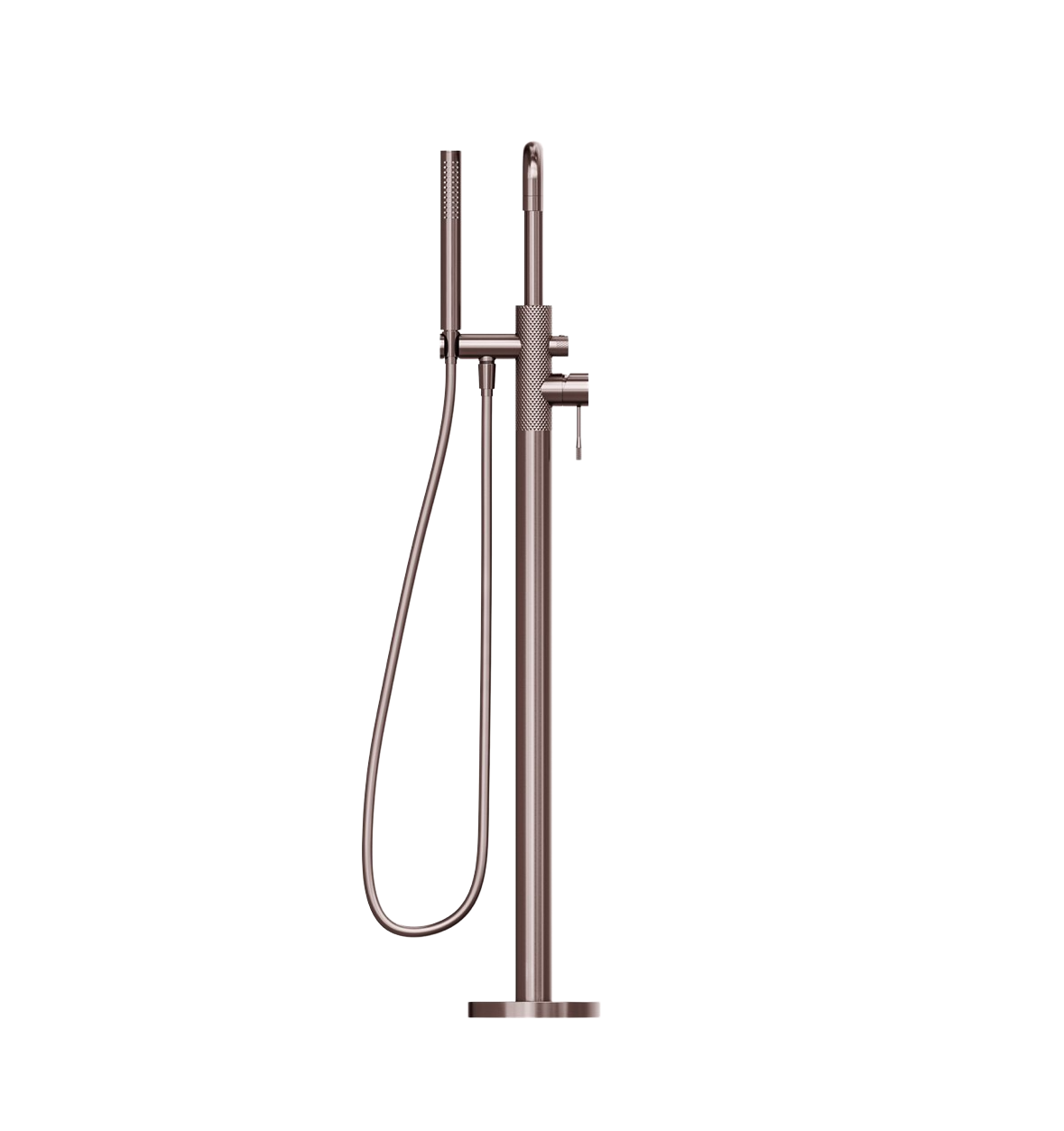 Owen &amp; Finch Luxury Freestanding Bath and Basin Faucet with Diamond Knurling – Brushed Satin Bronze (PVD) - Lead-Free Brass (OF251903aBZ)