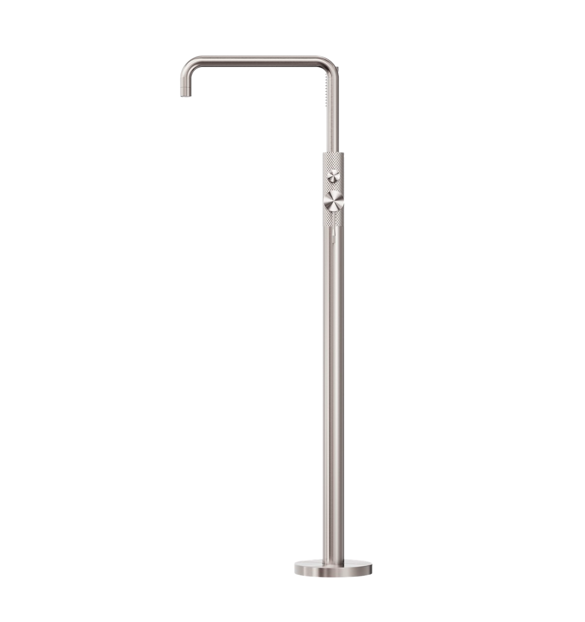 Owen &amp; Finch Luxury Freestanding Bath and Basin Faucet with Diamond Knurling – Brushed Nickel - Lead-Free Brass (OF251903aBN) 
