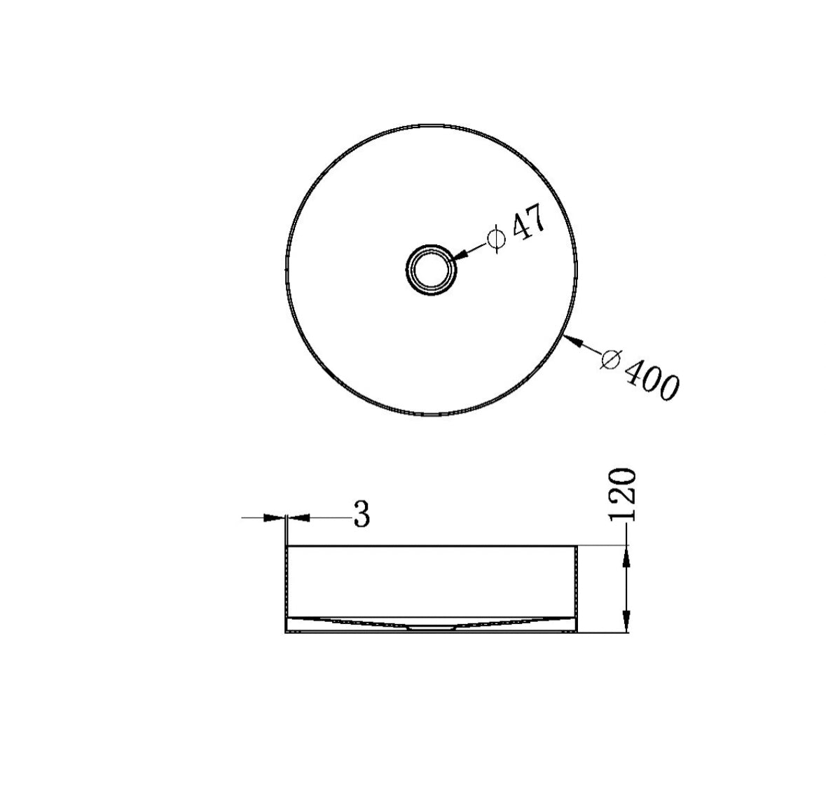 Owen &amp; Finch Washbasin Stainless Steel Round Brushed Graphite PVD (OFB401rGR)