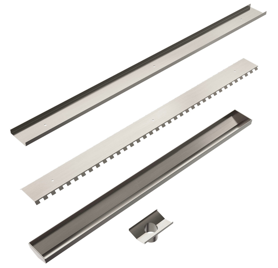 Owen &amp; Finch Shower Drain With Tile Grate Brushed Nickel 900mm (OFFG002BN)