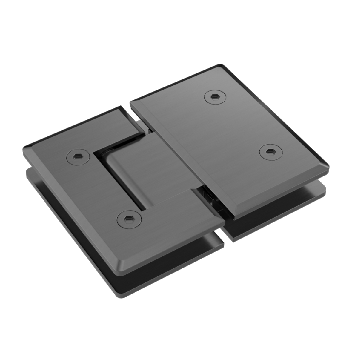 Glasscharnier Messing Geborsteld Gun Metal PVD 180° Douchedeur | Owen & Finch (OFSH102GM)