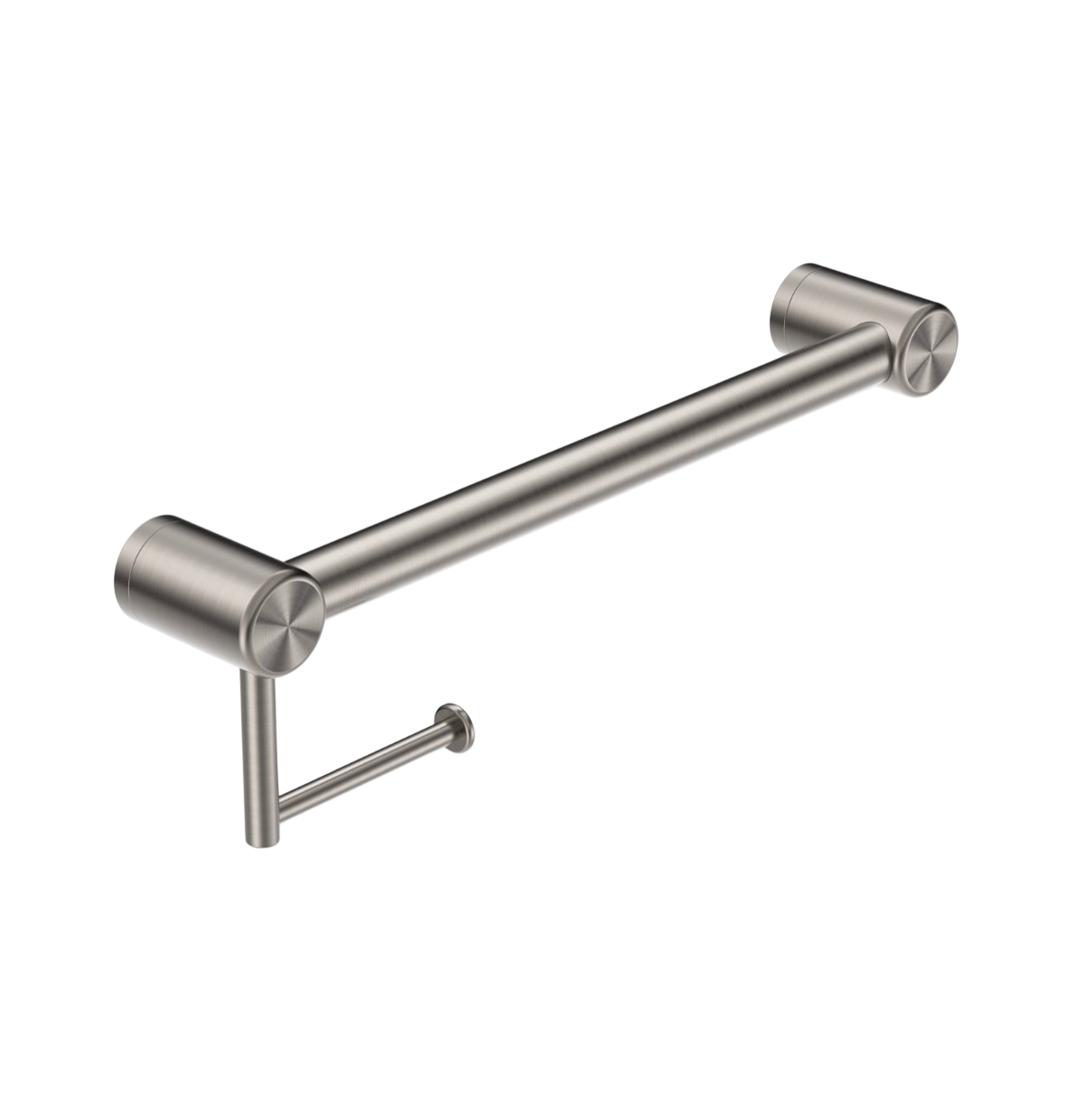 Owen &amp; Finch Toilet Roll Holder with Backrest, Brushed Nickel Stainless Steel – Care Collection – Load Capacity 150 kg (OFCR2512aBN)