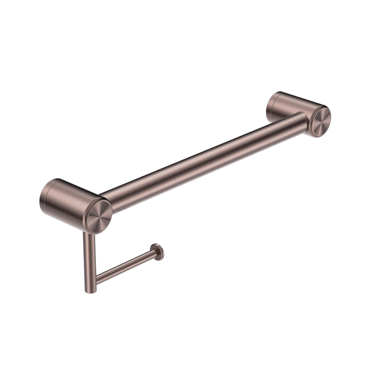 Owen &amp; Finch Toilet Roll Holder with Backrest, Brushed Satin Bronze (PVD) Stainless Steel – Care Collection – Load Capacity 150 kg (OFCR2512aBZ)