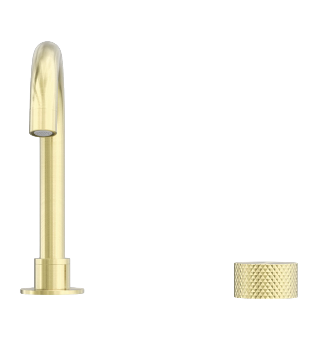 Owen &amp; Finch 2-Hole Progressive Basin Mixer Low Model Brushed Champagne Gold PVD (OF252001BG)