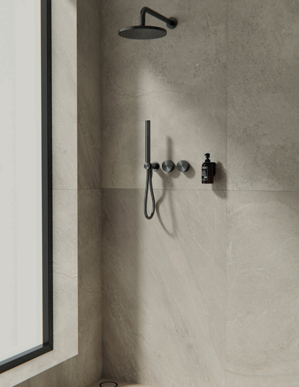 Owen & Finch Messing staafhanddouche met diamantkarteling en dubbele progressive mengkranen – Geborsteld Nikkel luxe design (OF252003dBN)