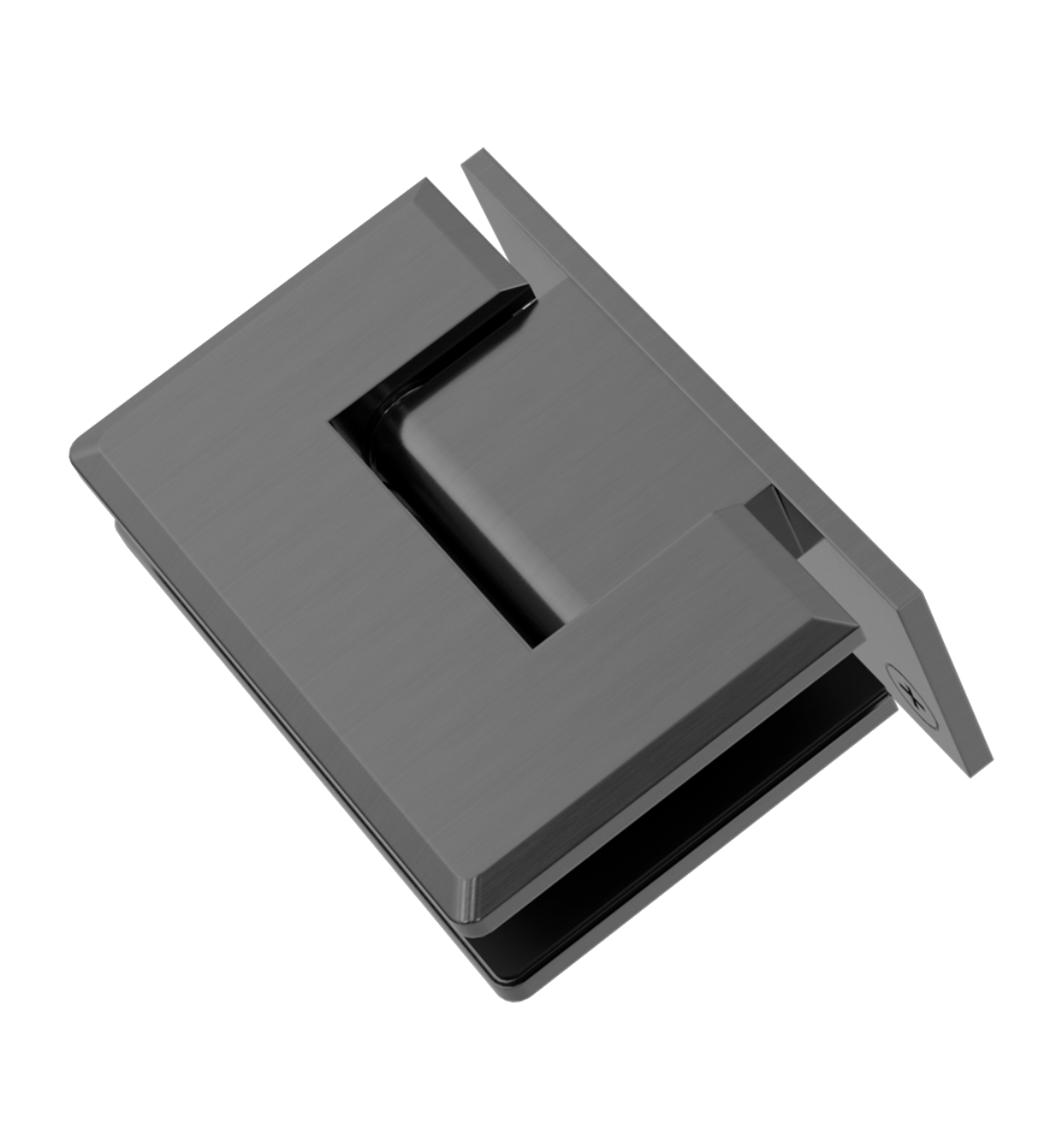 Owen &amp; Finch Brass Glass-to-Glass Hinge 90° | Glass Hardware for Shower Doors Gun Metal PVD (OFSH101GM)