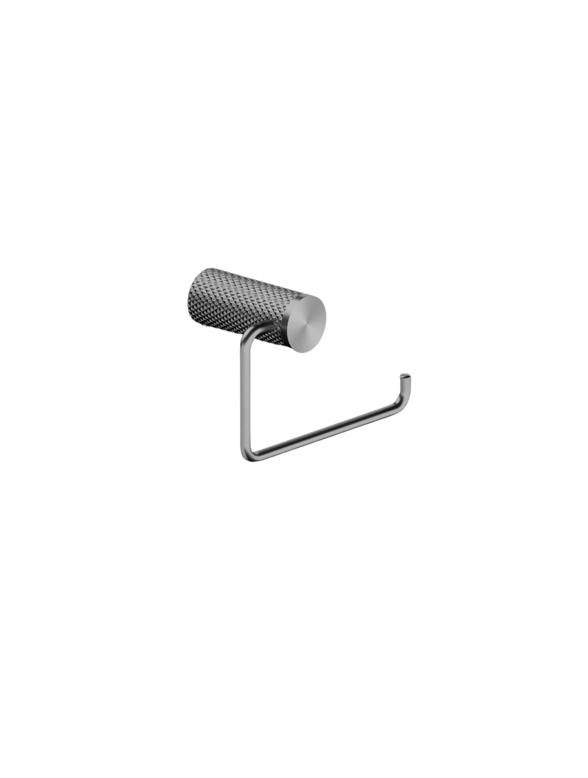 Owen &amp; Finch Brass Toilet Roll Holder – Brushed Graphite (PVD) – Luxury Wall Mount with Diamond Serration (OF2586GR)
