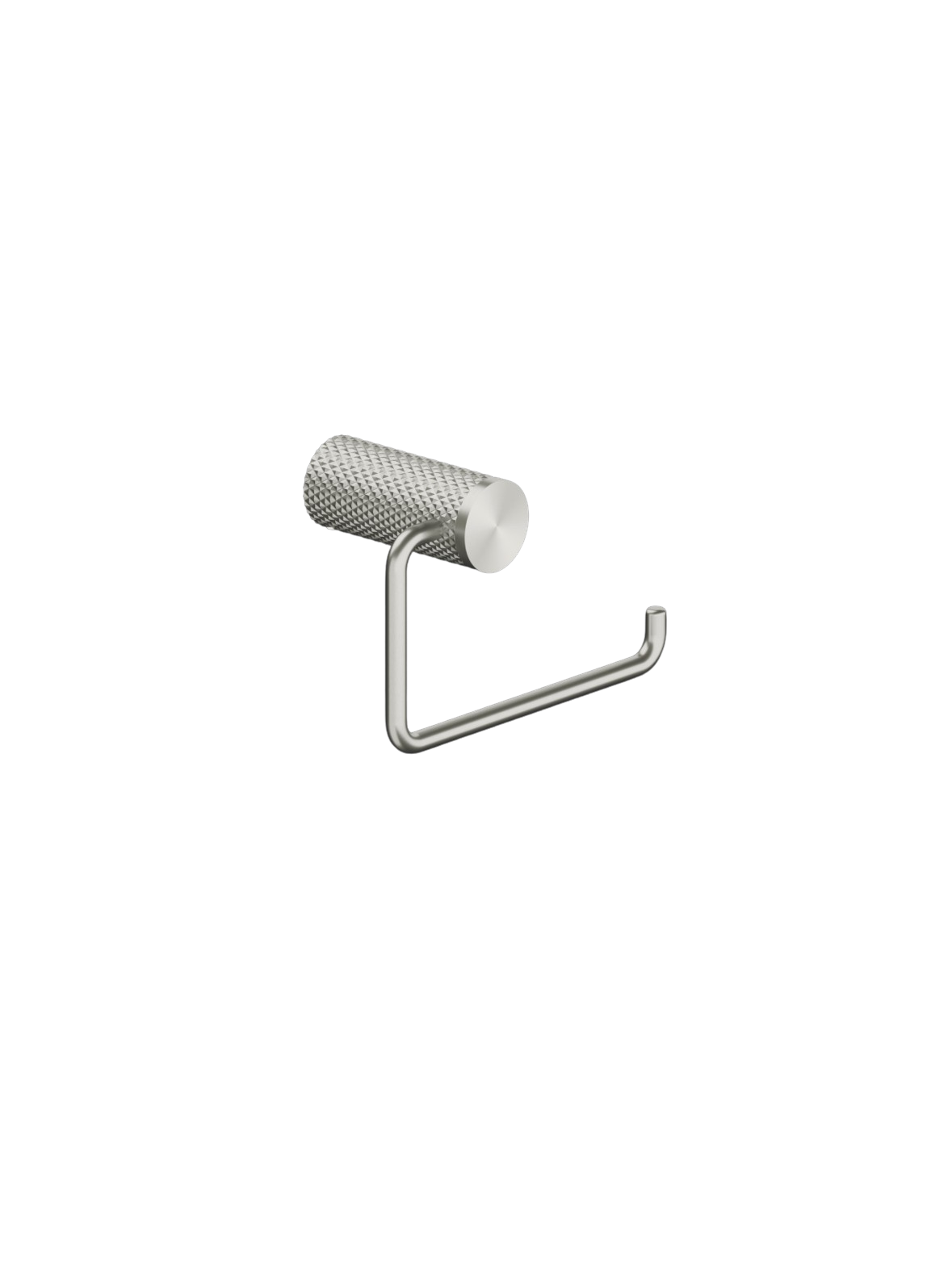 Owen &amp; Finch Brass Toilet Roll Holder – Brushed Nickel – Luxury Wall Mount with Diamond Knurling (OF2586BN)