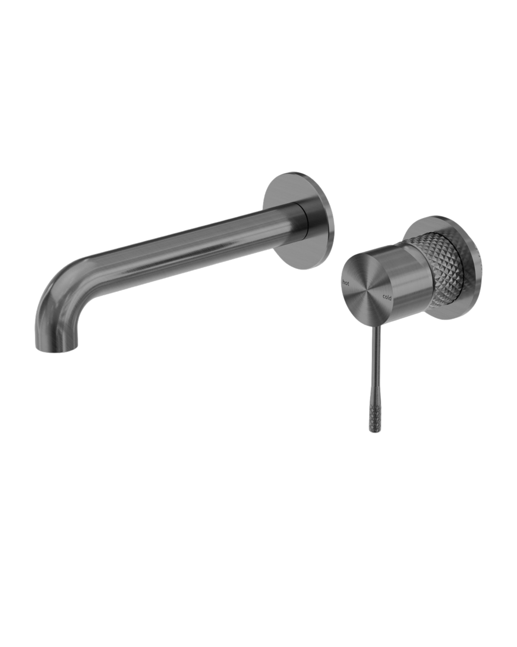 Owen &amp; Finch Brass 2-Hole Wall-Mounted Mixer with Diamond Knurling – Brushed Graphite PVD (OF251907bGR)