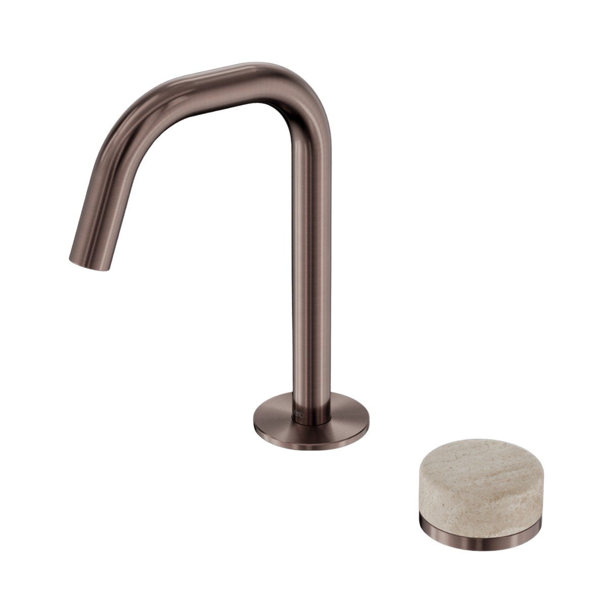 Owen & Finch 2-gats Progressive Inbouw Lage Wastafelmengkraan Marmeren Greep Geborsteld Satijn Brons PVD