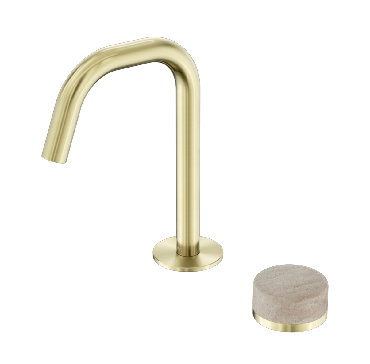 Owen & Finch 2-gats Progressive Inbouw Lage Wastafelmengkraan Met Marmeren Greep Brushed Champagne Gold PVD (OF24E045BG)