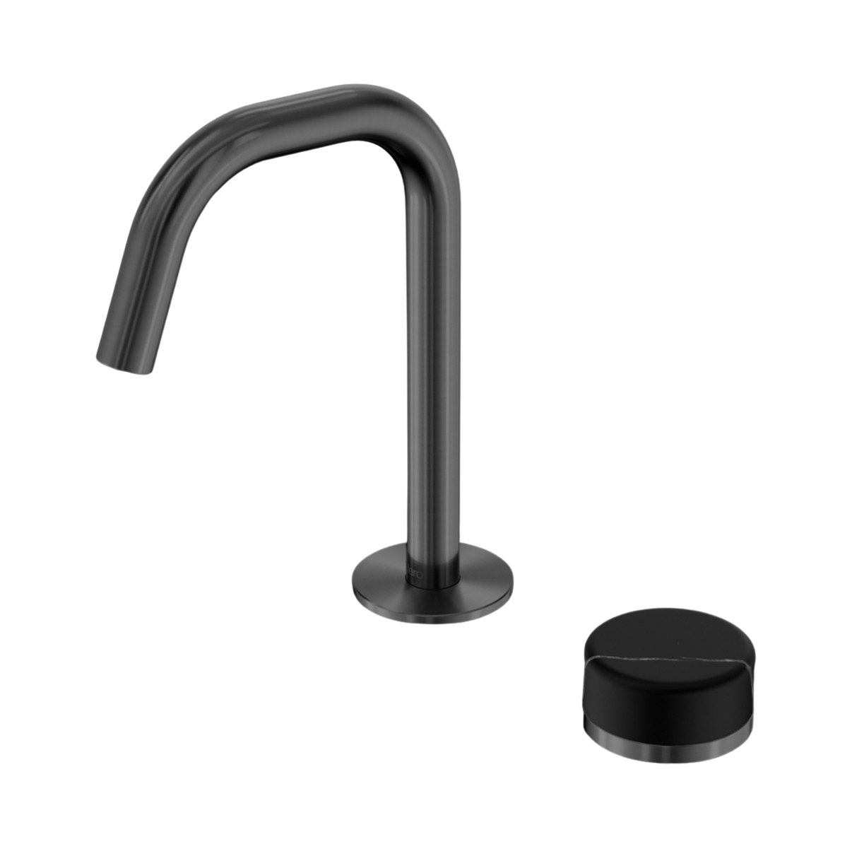 Owen &amp; Finch 2-Hole Progressive Built-In Low Basin Mixer with Marble Handle and Gun Metal PVD