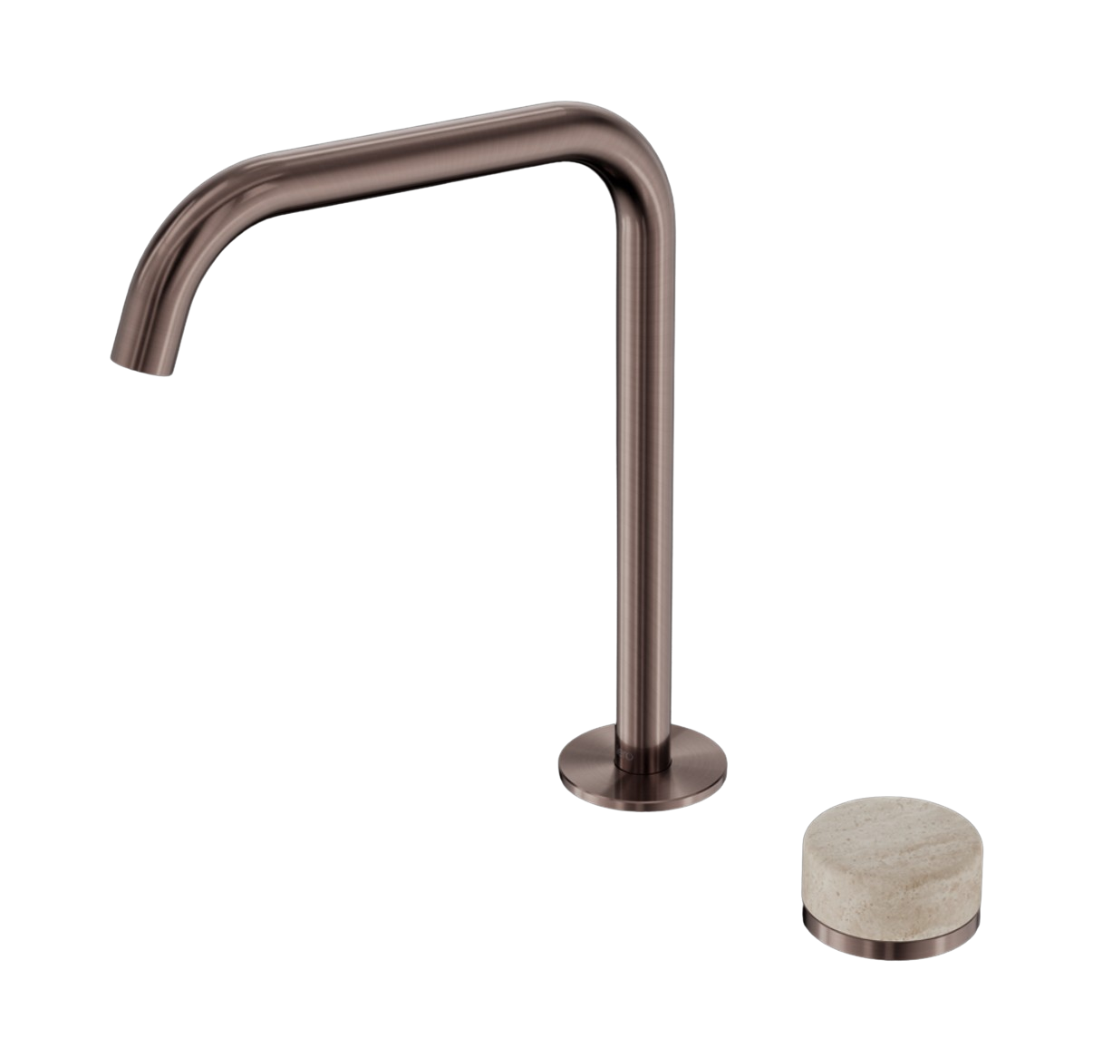 Owen & Finch 2-gats Progressive Inbouw Hoge Wastafelmengkraan Marmeren Greep Geborsteld Satijn Brons PVD