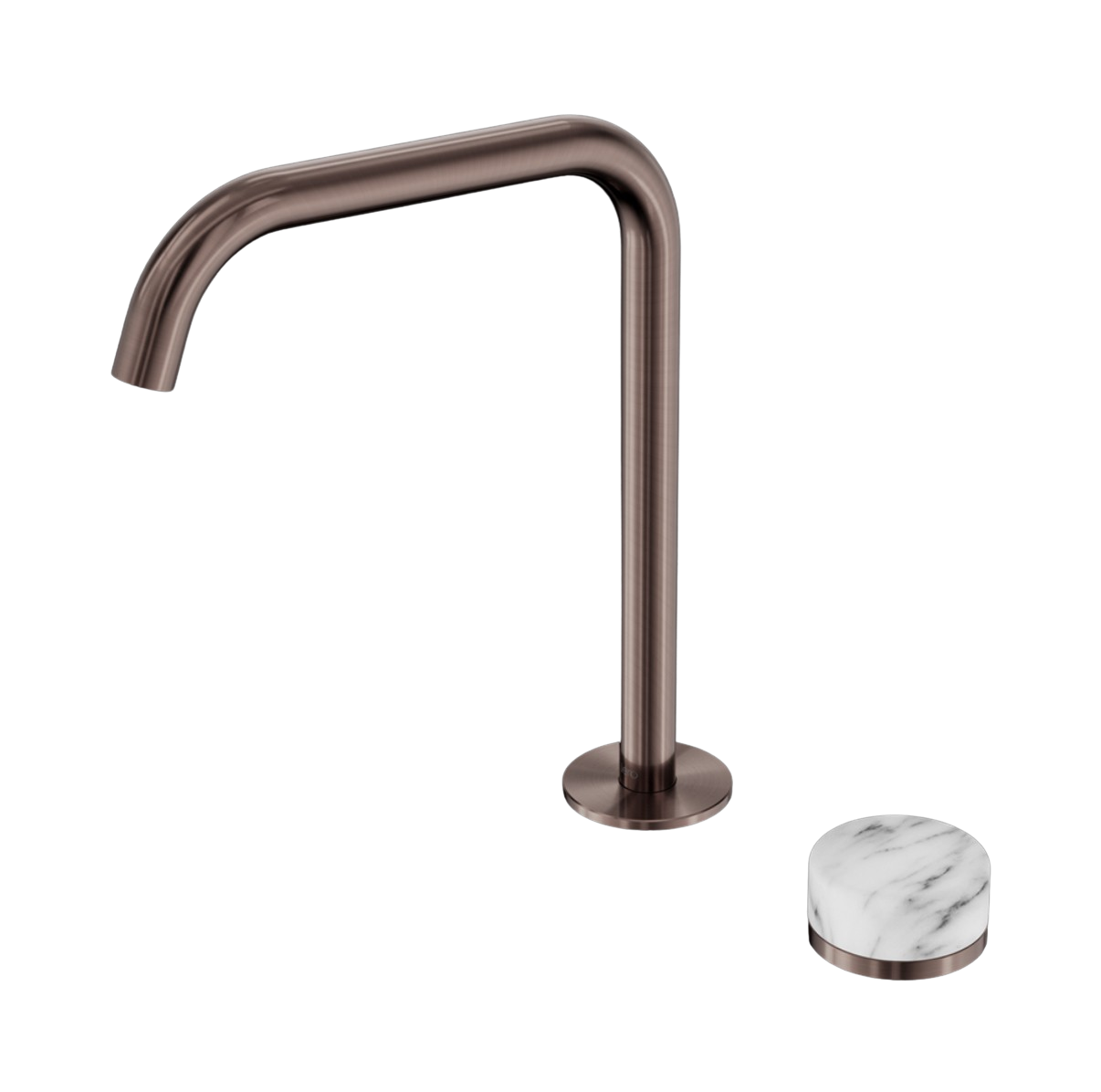 Owen & Finch 2-gats Progressive Inbouw Hoge Wastafelmengkraan Marmeren Greep Geborsteld Satijn Brons PVD