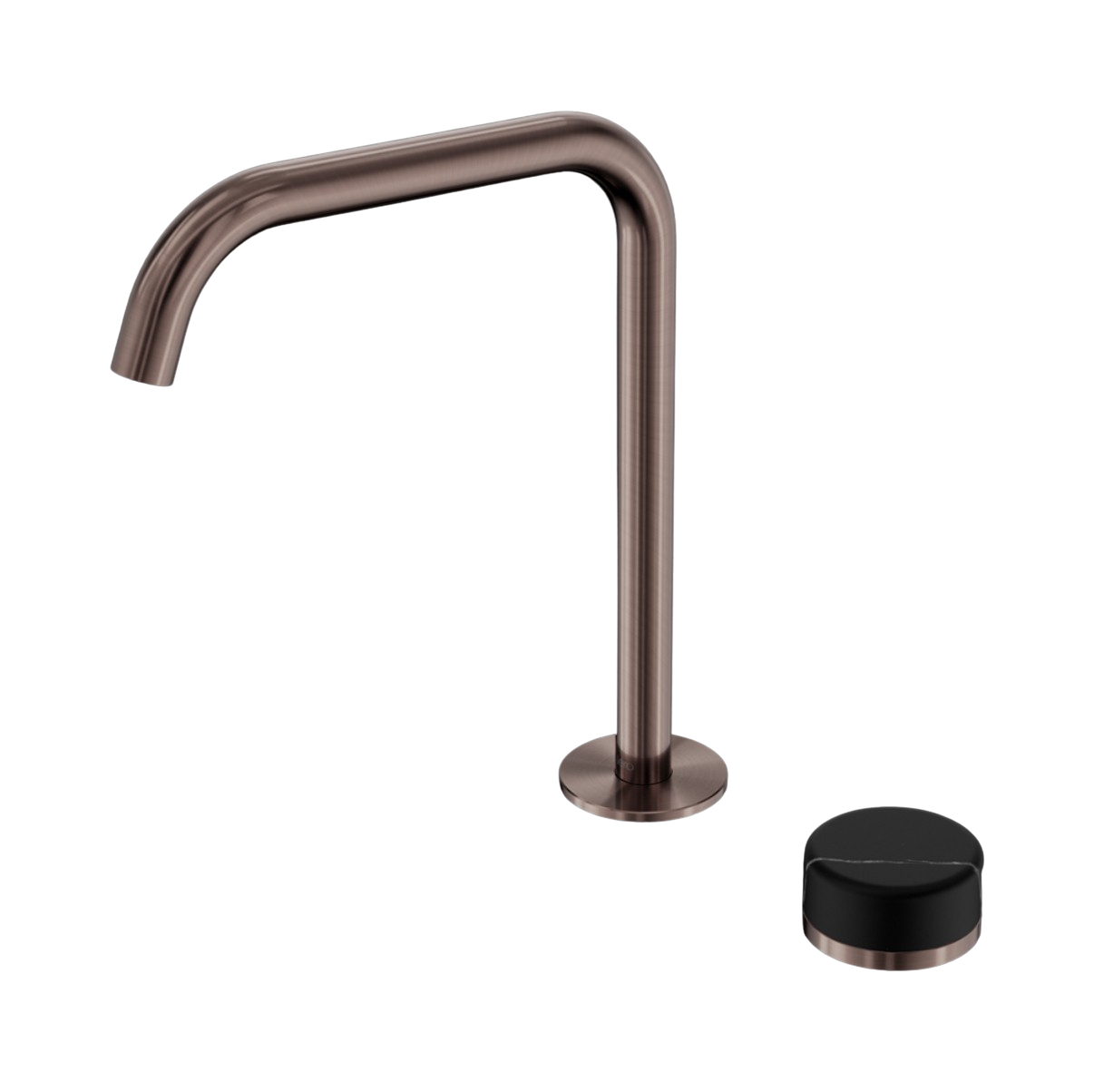 Owen & Finch 2-gats Progressive Inbouw Hoge Wastafelmengkraan Marmeren Greep Geborsteld Satijn Brons PVD