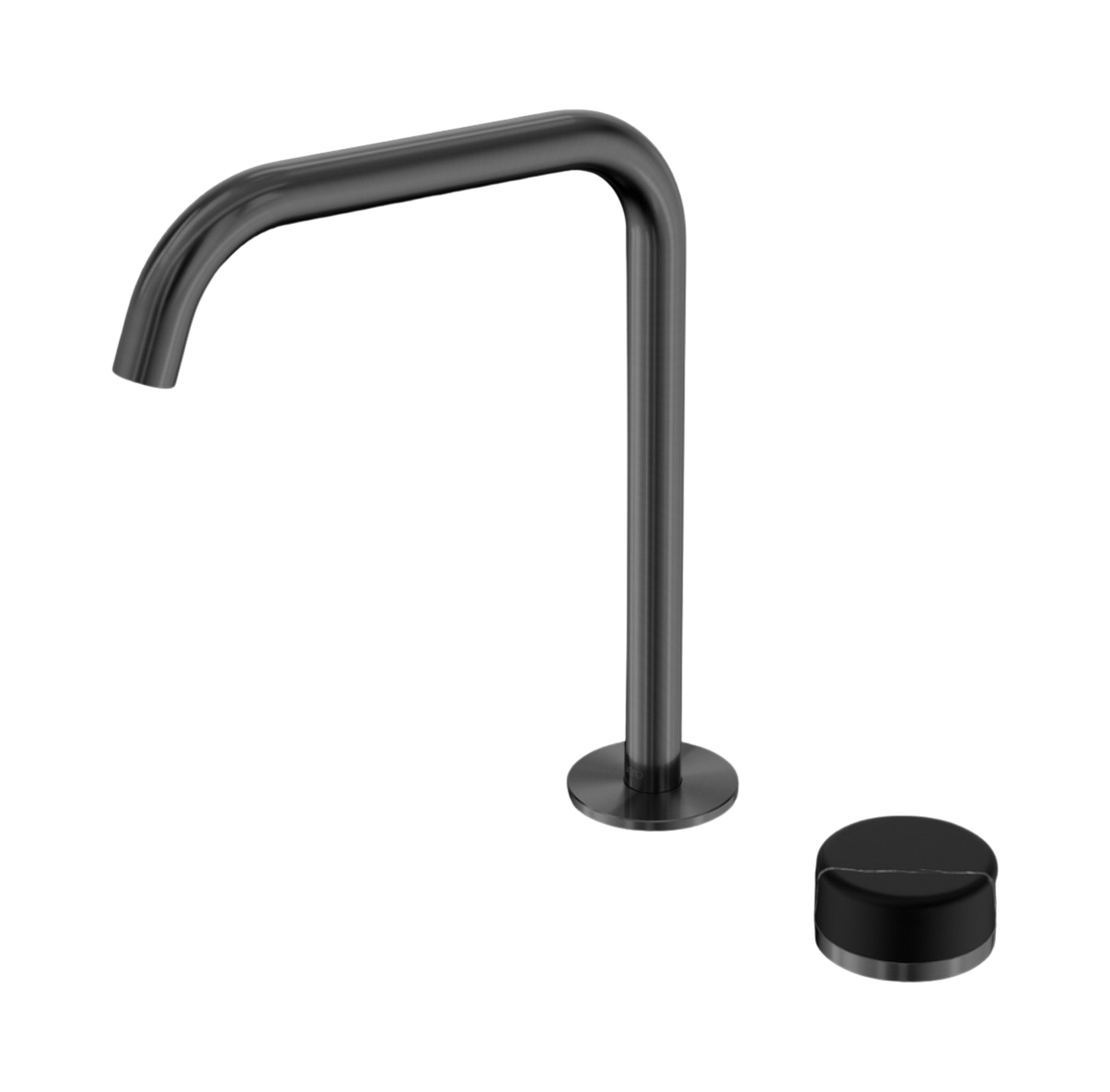 Owen &amp; Finch 2-hole Progressive Built-in High Basin Mixer with Marble Handle, Gun Metal PVD