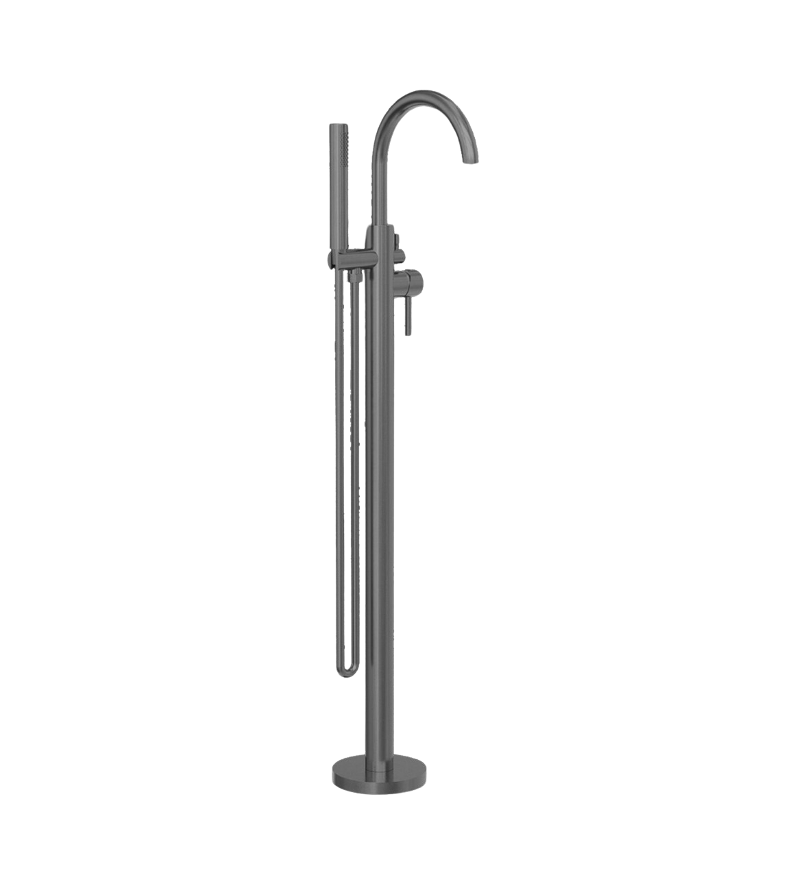 Owen &amp; Finch Freestanding Bath Mixer with Bar Hand Shower Brushed Graphite PVD