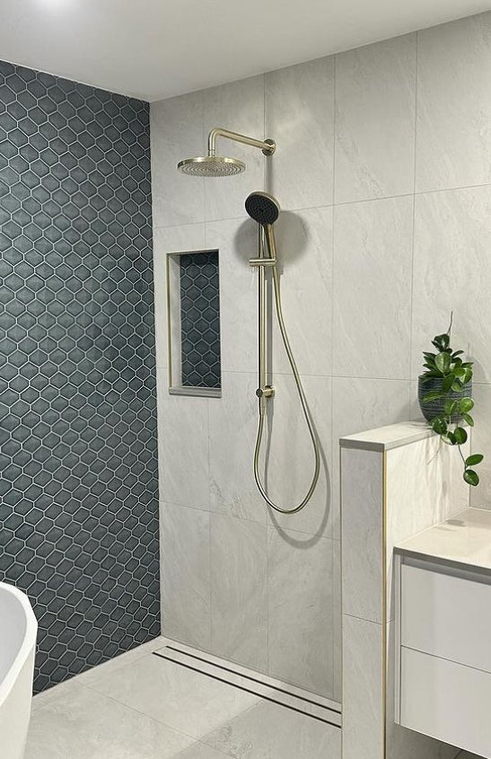 Owen & Finch Air Shower Handdouche Met Glijstang Geborsteld Champagne Goud PVD (OF221905gBG)