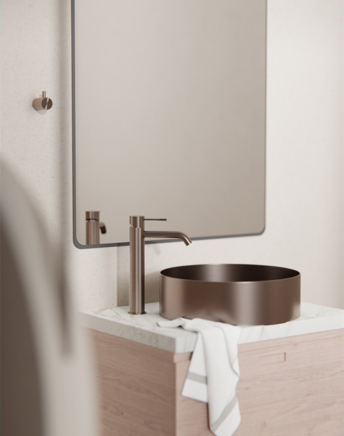 Owen &amp; Finch Single-Hole Basin Mixer Tap Tall Model Brushed Satin Bronze PVD (OF251901aBZ)