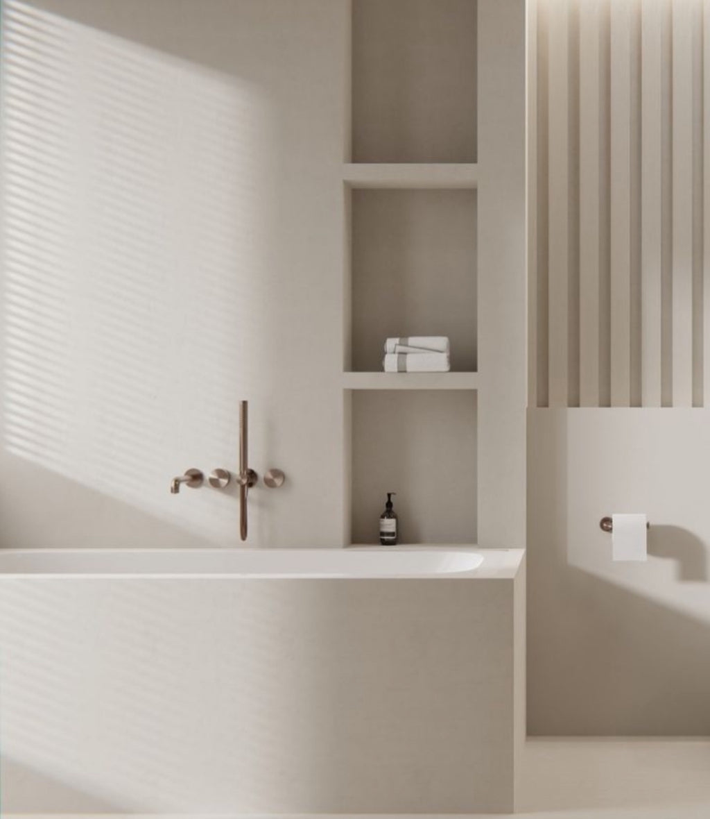 Owen & Finch Messing Badkraan – Geborsteld Satijn Brons (PVD) – Progressive Mengkranen met Diamantkarteling, Staafhanddouche & 250 mm Uitloop (OF252003b250BZ)