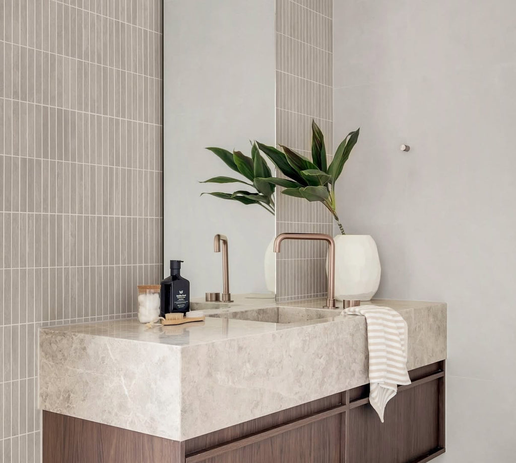 Owen &amp; Finch 2-Hole Progressive Basin Mixer Tall Model Brushed Satin Bronze PVD (OF252001aBZ)