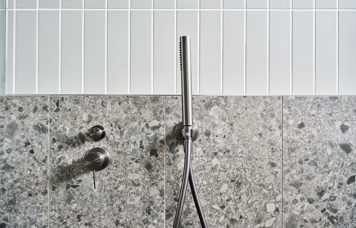 Owen &amp; Finch 2-Hole Built-in Mixer Tap with Vertical Diverter Gun Metal PVD (OF221911sGM)