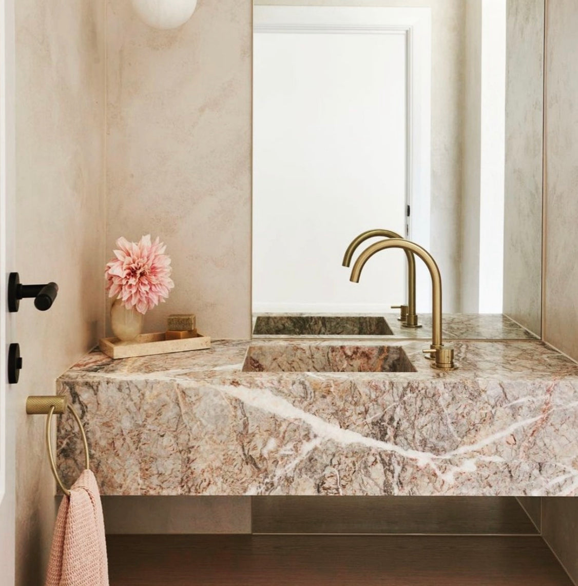 Owen &amp; Finch Basin Mixer Tap, Swivel, 2-Hole, Low Model, Brushed Champagne Gold PVD (OF221901bBG)