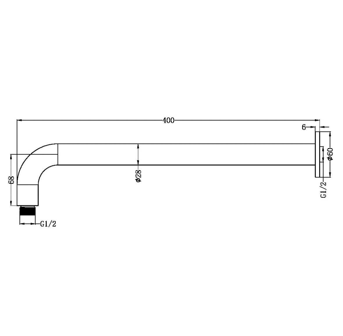 Owen & Finch Zen Outdoor Gebogen Wandarm Brushed Satin Bronze 400mm PVD