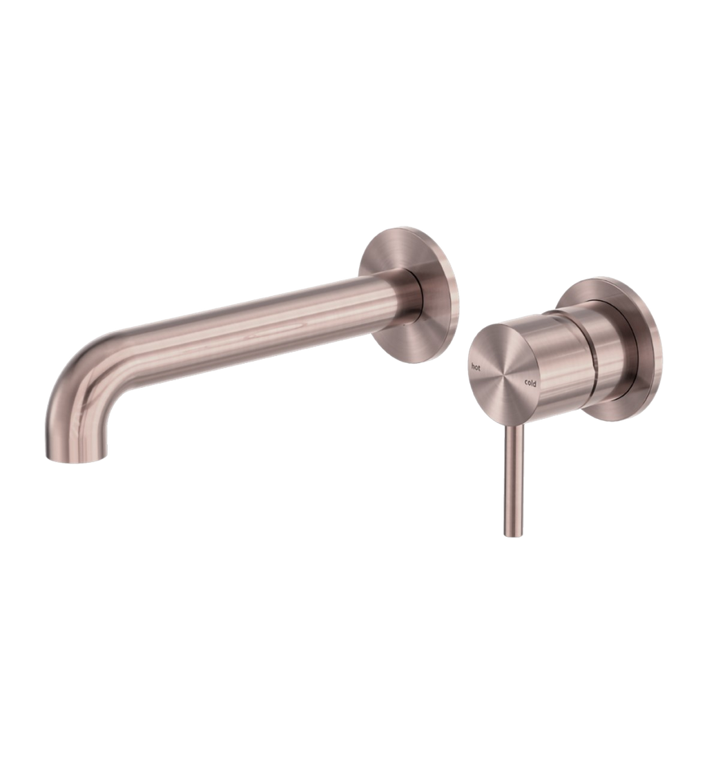 Owen & Finch Inbouw Wandmengkraan - 316L RVS - Geborsteld Satijn Brons (PVD) - Binnen & Buiten | Meerdere Uitlooplengtes (OF162210bBZ)