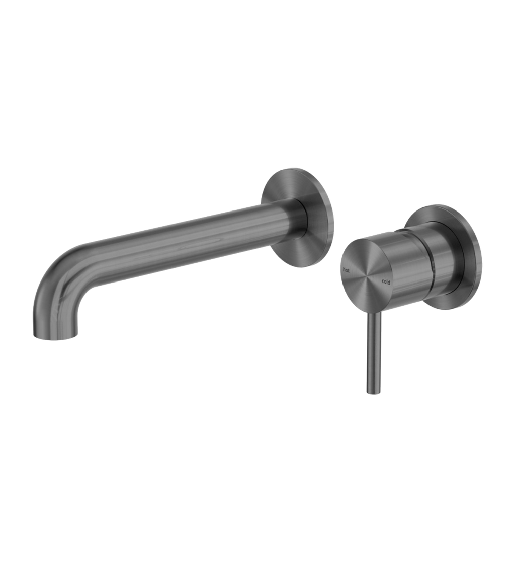 Owen & Finch Inbouw Wandmengkraan - 316L RVS - Geborsteld Grafiet (PVD) - Binnen & Buiten |  Meerdere Uitlooplengtes (OF162210bGR)