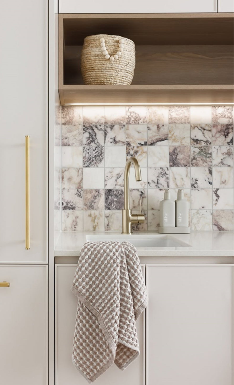 Owen & Finch Luxe 1-Gats Keukenmengkraan – Geborsteld Champagne Goud PVD (OF221907BG)