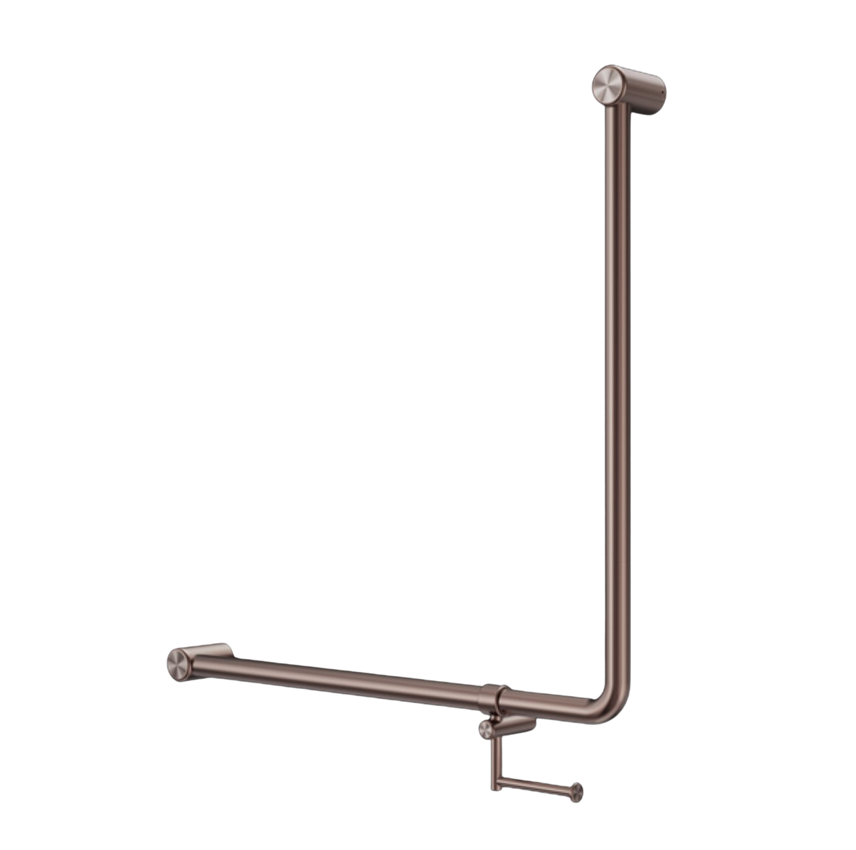 Owen & Finch Care toiletbeugel 90 graden 32 mm met toiletrolhouder 750 x 750 mm – Geborsteld Satijn Brons PVD (OFCR3290bhBZ)