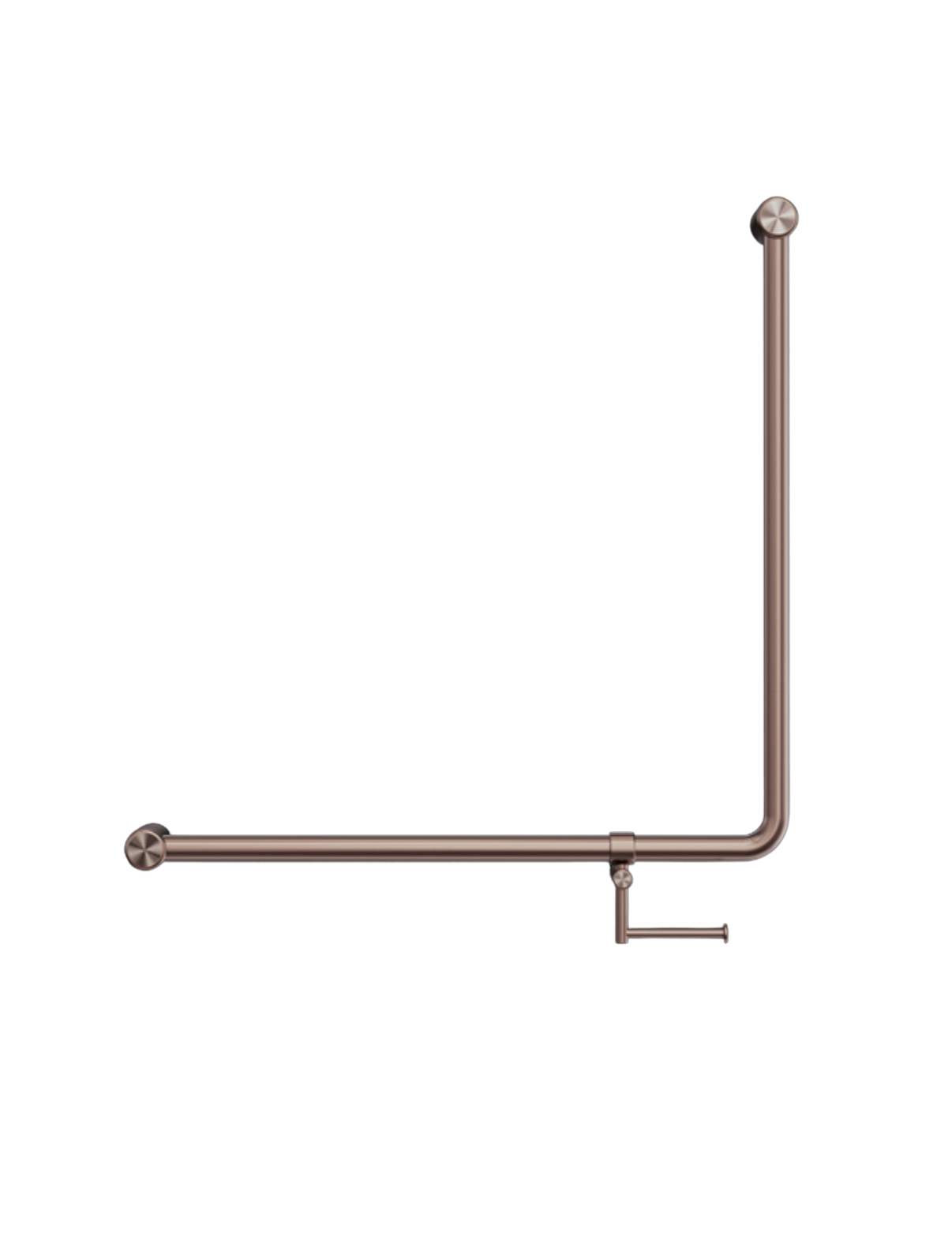 Owen & Finch Care toiletbeugel 90 graden 32 mm met toiletrolhouder 750 x 750 mm – Geborsteld Satijn Brons PVD (OFCR3290bhBZ)