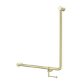 Wandleuning 90° 32 mm Met Toiletrolhouder 750x750 mm Geborsteld Champagne Goud PVD | Owen & Finch Care (OFCR3290bhBG)