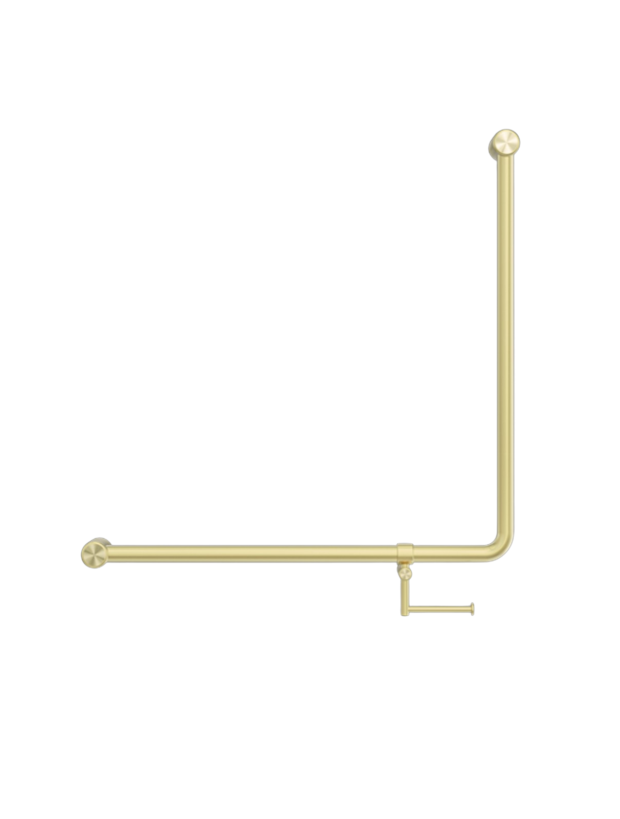 Owen & Finch Care toiletbeugel 90 graden 32 mm met toiletrolhouder 750 x 750 mm – Geborsteld Champagne Goud PVD (OFCR3290bhBG)