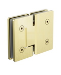 Owen &amp; Finch Brass Glass-to-Glass Hinge 180° | Glass Hardware for Shower Doors Brushed Champagne Gold PVD (OFSH102BG)