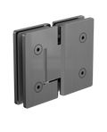 Owen &amp; Finch Brass Glass-to-Glass Hinge 180° | Glass Hardware for Shower Doors Gun Metal PVD (OFSH102GM)