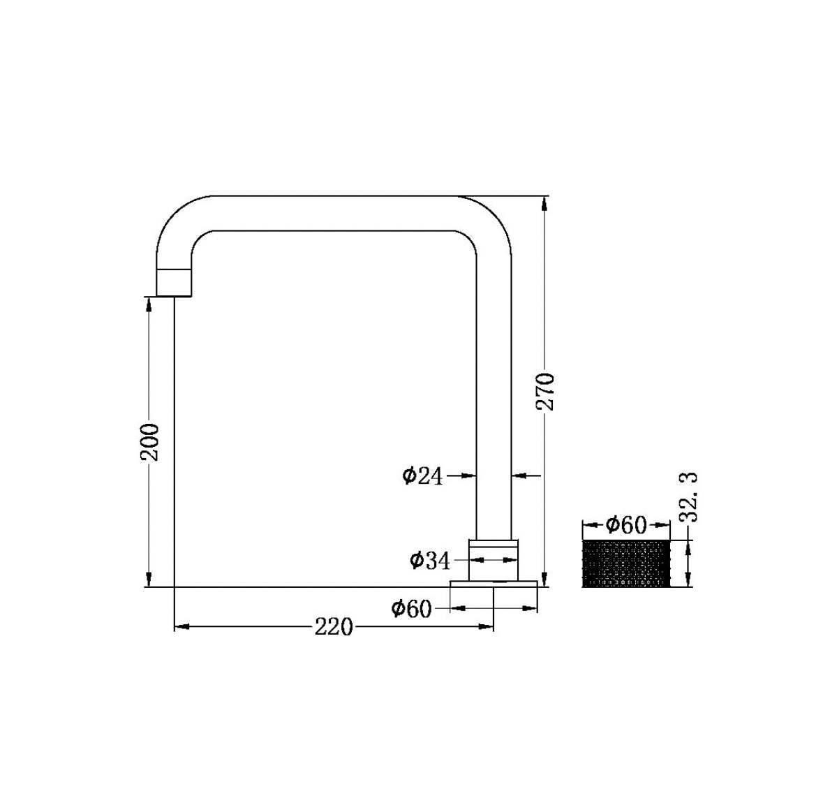 Owen &amp; Finch 2-Hole Progressive Basin Mixer Tall Model Brushed Champagne Gold PVD (OF252001aBG)