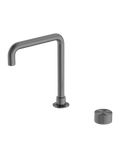 Wastafelkraan Hoog Model Geborsteld Grafiet PVD met Diamantkarteling | Owen & Finch (OF252001aGR)
