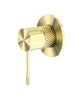 Inbouw Douchemengkraan Messing 80mm Rozet Geborsteld Champagne Goud PVD Met Diamantkarteling | Owen & Finch (OF251909BG)