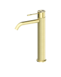 Wastafelkraan Hoog Model Messing Geborsteld Champagne Goud PVD Met Diamantkarteling | Owen & Finch (OF251901aBG)