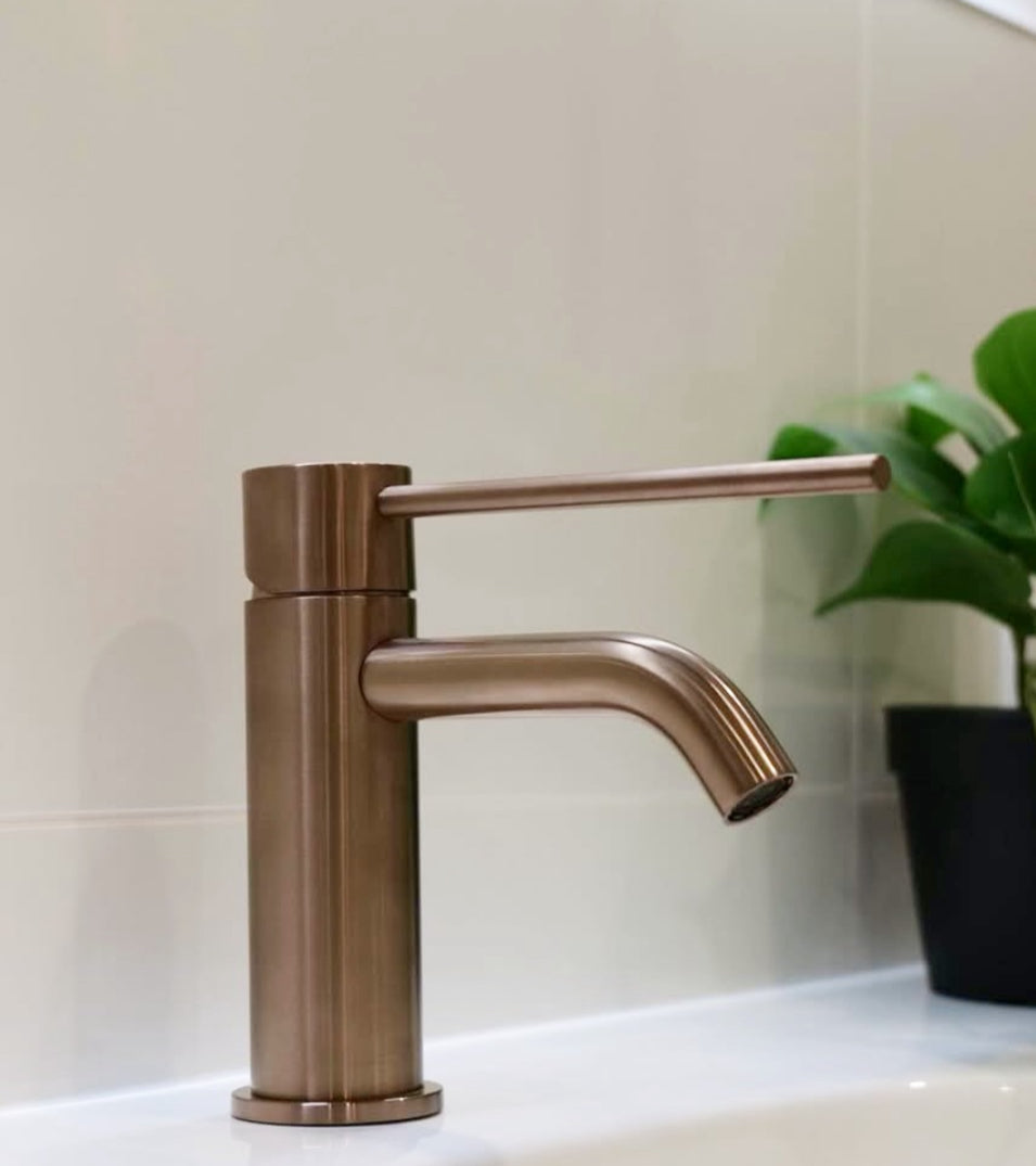 Owen &amp; Finch Care Basin Mixer 1-Hole Low Model Brushed Satin Bronze PVD (OF221901dBZ)