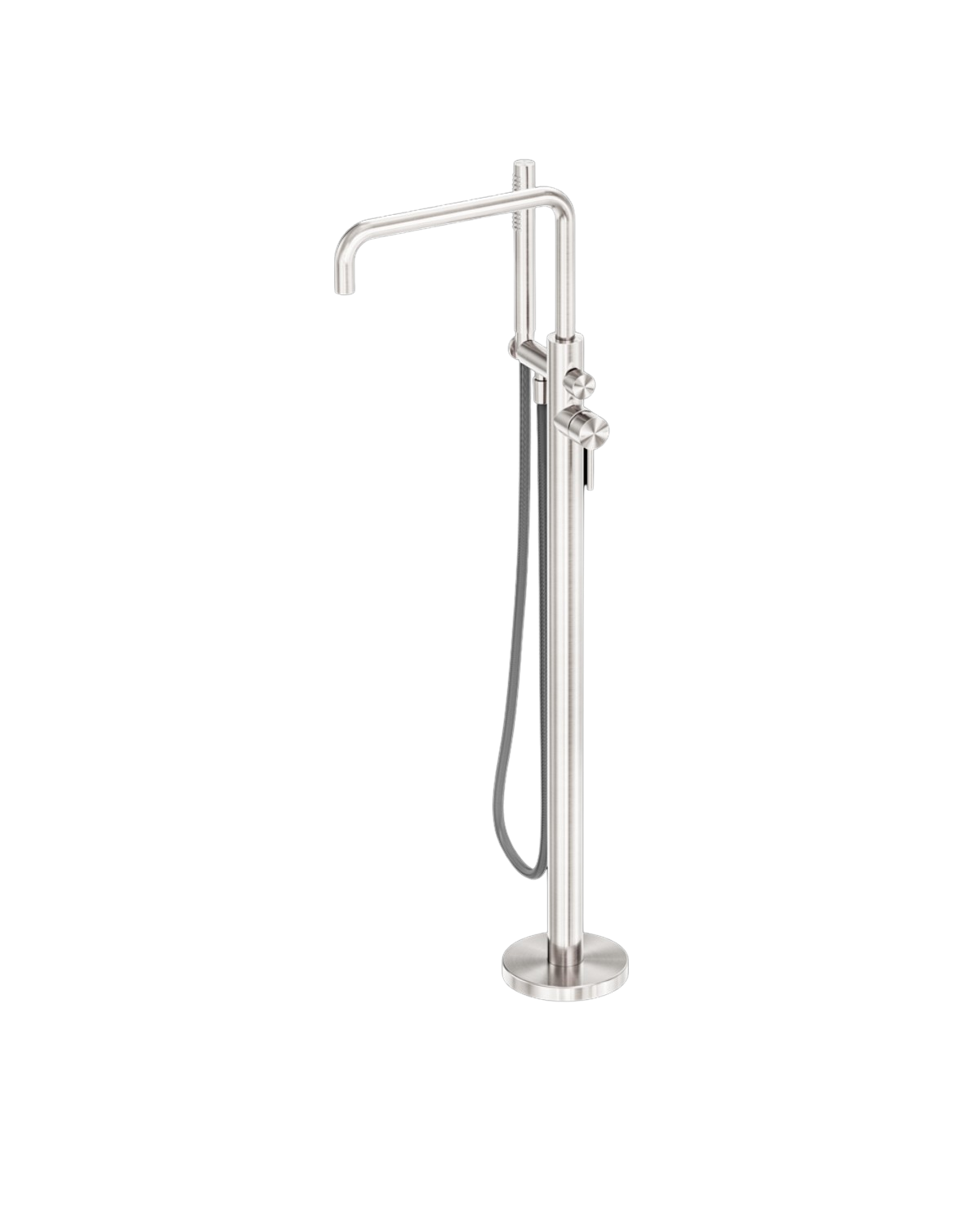 Owen & Finch Zen Outdoor Vrijstaande Badmengkraan Met Handdouche Brushed Nickel