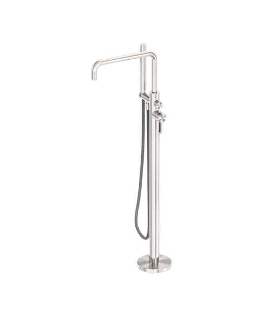 Owen & Finch Zen Outdoor Vrijstaande Badmengkraan Met Handdouche Brushed Nickel