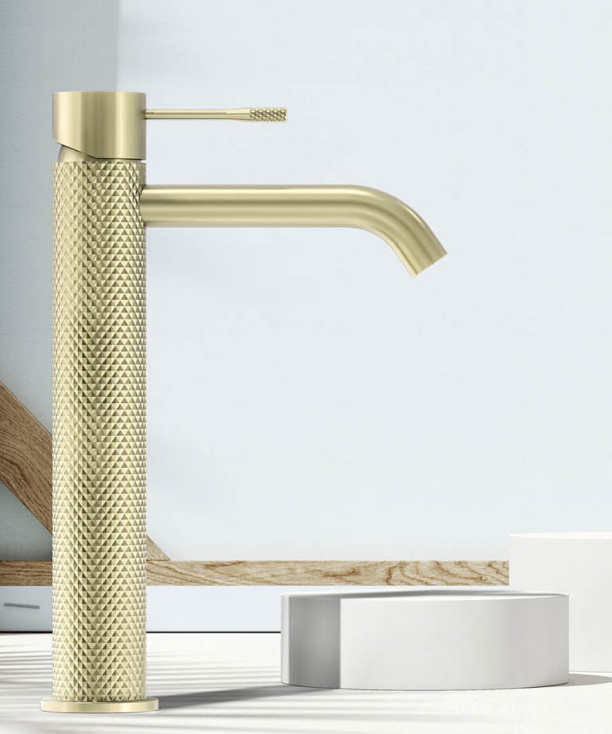 Owen &amp; Finch Single-Hole Basin Mixer Tall Model Brushed Champagne Gold PVD (OF251901aBG)